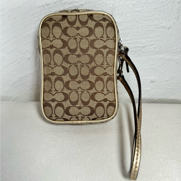 Coach Zip Wristlet Khaki Multi Pouch SV/Khaki/Metallic - Picture 11 of 12